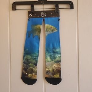 Odd Sox Fun Crew Socks Men's 6-13- Bass Fish